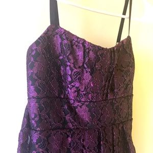 Studio Y Black and Purple Lace Cocktail Dress